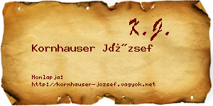 Kornhauser József névjegykártya